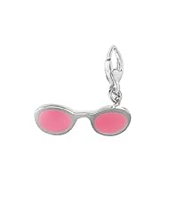 Sterling Silver LADIES PINK ENAMEL SUNGLASSES Charm