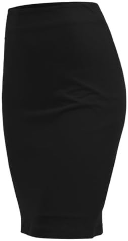 Doublju Women Basic Designed Various Colors H-line Skirt BLACK,XL