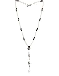 King Baby Pearl Rosary with Garnets and Crowned Heart and Cross Necklace