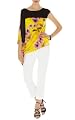 Yellow Floral Asymmetric Top