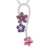 14K Amethyst, Iolite, Pink Tourmaline& Diamond Pendant