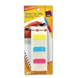 Avery 16141 - Self-Adhesive Write-On Index Tabs, 1 1/4 Inch, Blue/Magenta/Yellow, 48/Pack-AVE16141