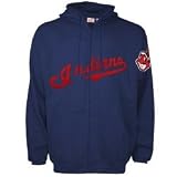 Majestic Cleveland Indians Navy Blue The Solid Full Zip Hoody Sweatshirt