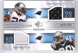 2009 SP Threads Dual Threads #SJ Jonathan Stewart / Dwayne Jarrett - Carolina Panthers (Piece of Authentic Jersey - Serial #d to 199) (Football Cards)
