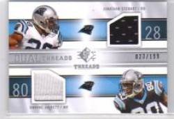 2009 SP Threads Dual Threads #SJ Jonathan Stewart / Dwayne Jarrett - Carolina Panthers (Piece of Authentic Jersey - Serial #d to 199) (Football Cards)