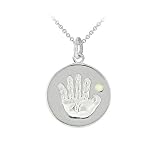 31ys3OqY3SL. SL160  Sterling Silver Created Opal October Birthstone Handprint Pendant