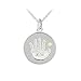 Sterling Silver Created Opal October Birthstone Handprint Pendant, 18