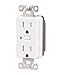 Eaton RFTR9505-TAW Tamper Resistant Z-wave Split Control Duplex Receptacle, 110v /15-Amp, Alpine White Finish