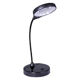 16 Piece White LEDs 2X Magnifier Flexible Gooseneck (Black)