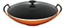 Le Creuset Enameled Cast-Iron 14-1/4-Inch Wok with Glass Lid, Flame