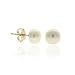 14K Gold Genuine Freshwater Cultured White 6.5-7mm Button Pearl Stud Earrings