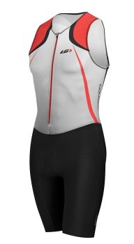 Louis Garneau Tri Elite Men's Course Suit Black/Red/White, L - Men's On Sale