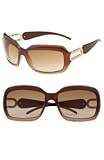 Jimmy Choo - JIMMY CHOO ANNIE 0NLL ID BROWN DEEP RED BROWN GRADIENT PLASTIC SUNGLASSES.