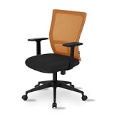 コンパクトメッシュチェア オレンジ 小型リクライニングチェア