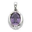 14K White Gold Amethyst Pendant