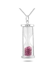 Pink Tourmaline Time in a Bottle Pendant in .925 Sterling Silver