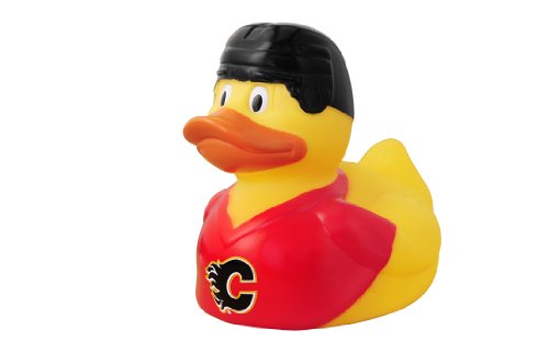 NHL Calgary Flames Rubber Duckie with Squeak Noise Effect (Pack of 3)