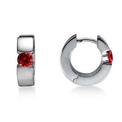 Garnet & Sterling Silver Earrings