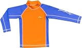 Long Sleeve Rash Shirt for Boys - Orange/Royal Blue