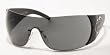 PRADA SPR17HS 7JS1A1 SILVER BLACK SAFFIANO GRAY SHIELD SUNGLASSES