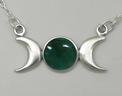 A Beautiful Triple Goddess Symbol, Accented with Genuine Fluorite Made in America