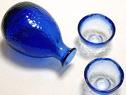 【花楽堂オリジナル】【耐熱ガラス】【電子レンジ対応】津軽びいどろ　酒器セット