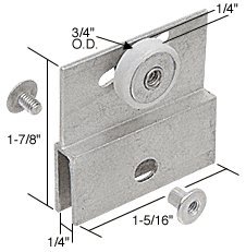 3/4 Flat Edge Nylon B.B. Chrome Framelss Sliding Shower Door Roller Assembly - Package