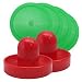 Set of Two Air Hockey Pushers and Four Air Hockey Pucks