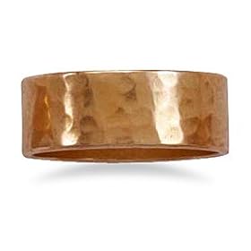 8mm Solid Copper Hammered Ring