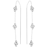 Sterling Silver 3 Swirls Threader Earrings