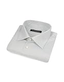 Forzieri Solid Light Gray Oxford Cotton Italian Dress Shirt