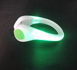 Original React LED Shoe Clips - Pair of Blue, Green or Pink super bright LED lights. Premium quality safety light for Running, Cycling & all outdoor sports. BE SEEN & STAY SAFE. (Green / White)