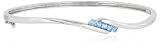 Sterling Silver Blue Topaz Bangle Bracelet