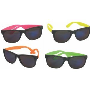 12 Pairs Neon 80's Wayfarer Sunglasses Kids Teen Party Favors