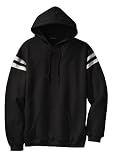 Sport-Tek - Pullover Hooded Sweatshirt with Mesh Arm Stripe. F261 - X-Small - Black / White