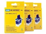 Compatible Brother LC41C Combo 3-Pack: 3 Cyan Ink Cartridges- OA100 Brand - Intellifax 1840, 2440, MFC-3240, 210, 420, 5440, 5840, 620