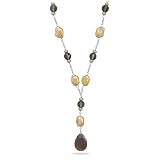 16 + 1.5 Inch Extension Cultured Freshwater Pearl and Smoky Quartz Necklace