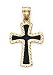 14k Small Black Enamel Cross Pendant