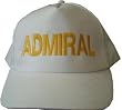 ADMIRAL - White Baseball Cap / Hat One Size Fits Most