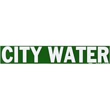 Brady 7054-1 2-1/4" Height, 14" Width, B-946 High Performance Vinyl, White On Green Color Self-Sticking Vinyl Pipe Marker, Legend "City Water"