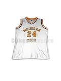 White No. 24 Game Used Michigan Tech Russell Basketball Jersey