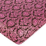 Pink and Brown Bella Fitted Crib Sheet for Baby and Toddler Bedding Sets by JoJo - Damask Print