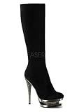 IMAGE OF Dual Platform Black Suede Knee Boot - 11