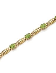 14K Yellow Gold Oval Peridot Bracelet