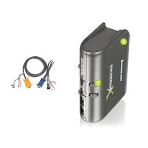 IOGEAR 2 Port USB/PS2/Audio/Peripheral Sharing Switch Kit W/Cables 1 Local User