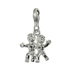 SilberDream 925 Sterling Silber Charm Sternzeichen Zwilling Anh�nger f�r Armband Kette Ohrring FC7106