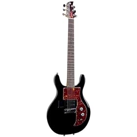 Ampeg AMG100BK Wood-Bodied Dan Armstrong Electric Guitar, Black by 
