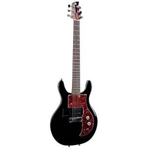 Ampeg AMG100BK Wood-Bodied Dan Armstrong Electric Guitar, Black by