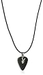 Playboy Guitar Pick With Silver Bunny Black Pendant, 20