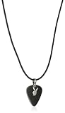 Playboy Guitar Pick With Silver Bunny Black Pendant, 20